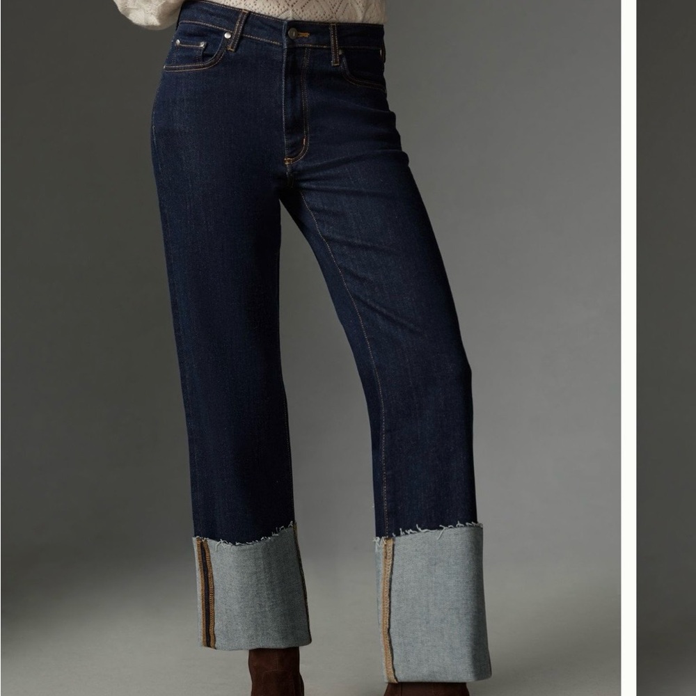 Scotty  Cuffed High Rise Straight Leg  Pilcro From Anthropologie